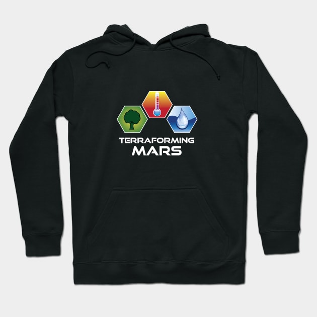 Terraforming Mars - Stacked Icons Color Hoodie by BurkePhoto